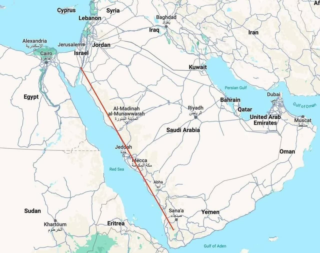 مسیری که موشک‌های یمن تا اسرائیل پیموده‌اند