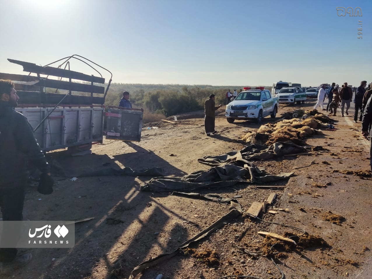 تصادف در محور اهواز ـ خرمشهر 10 کشته برجا گذاشت + فیلم و عکس