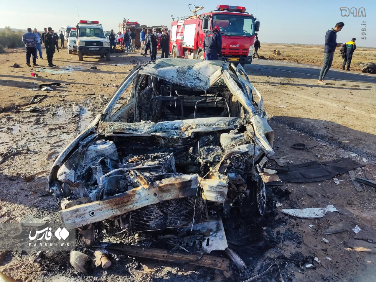 تصادف در محور اهواز ـ خرمشهر 10 کشته برجا گذاشت + فیلم و عکس