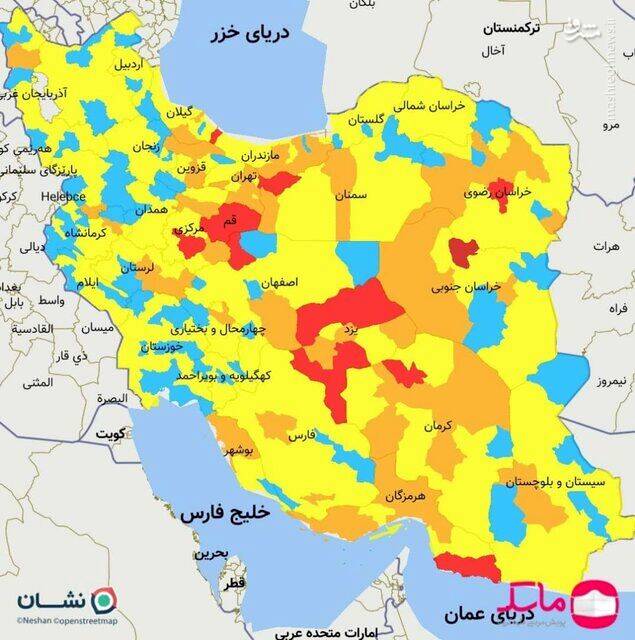 تعداد شهرهای قرمز کرونایی ۲ برابر شد