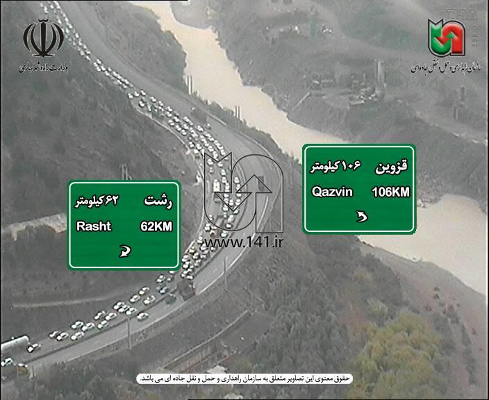 عکس/ ترافیک سنگین در محور قزوین - رشت