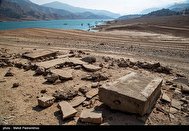 تصاویر / آشکار شدن روستاهای مدفون در دریاچه سد کارون ۳