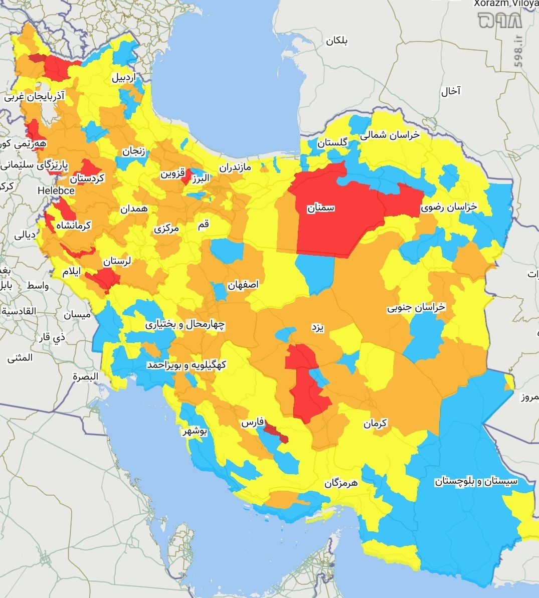 عکس/ رنگ‌بندی جدید کرونایی منتشر شد