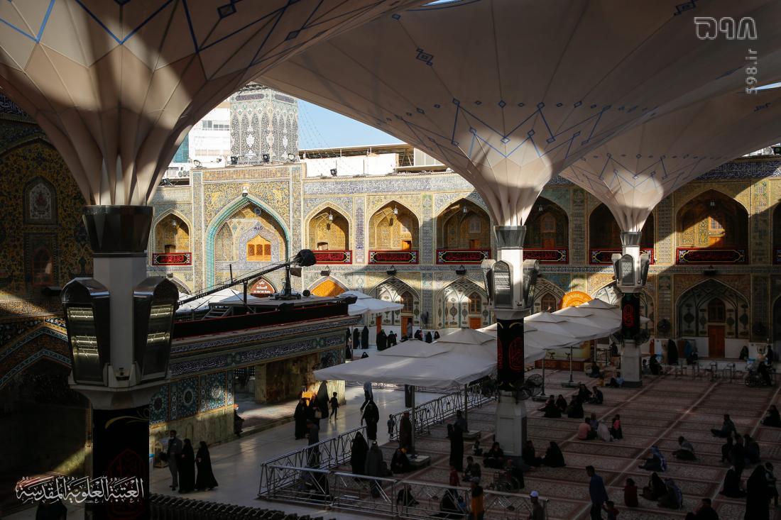 عکس/ حرم امام‌علی سیاه‌پوش شد
