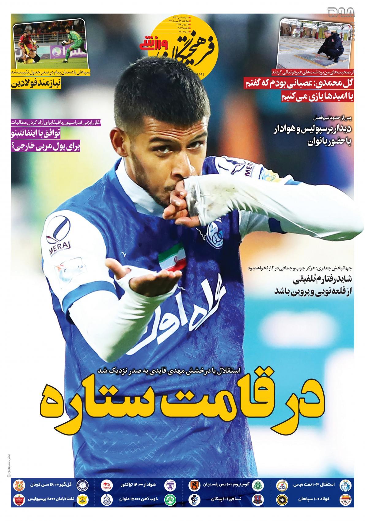 تصاویر/ صفحه اول روزنامه‌های ورزشی ۱۹ بهمن