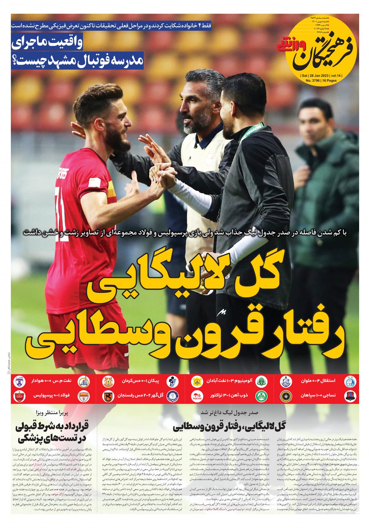 تصاویر/ صفحه اول روزنامه‌های ورزشی ۸ بهمن
