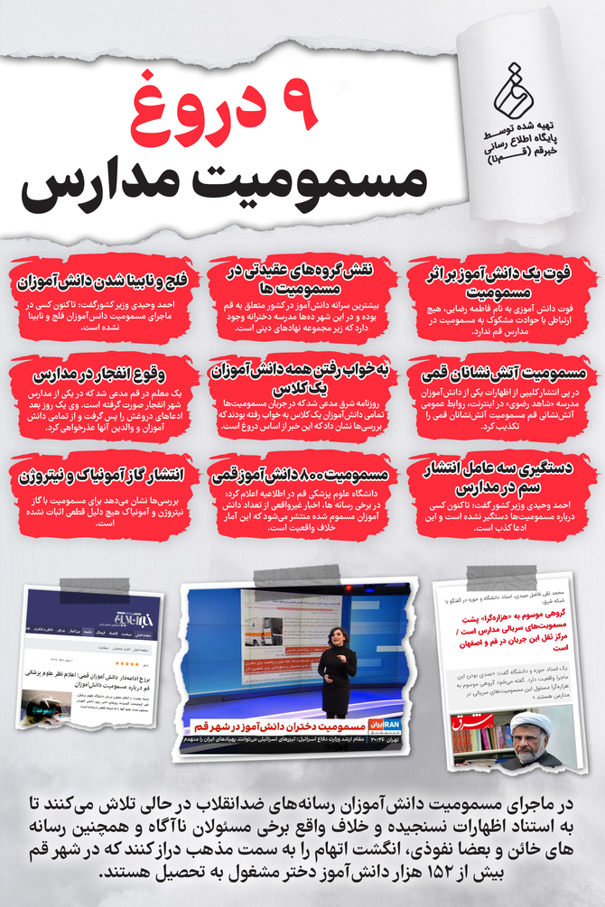 اینفوگرافیک/ ۹ دروغ مسمومیت دانش‌آموزان در مدارس
