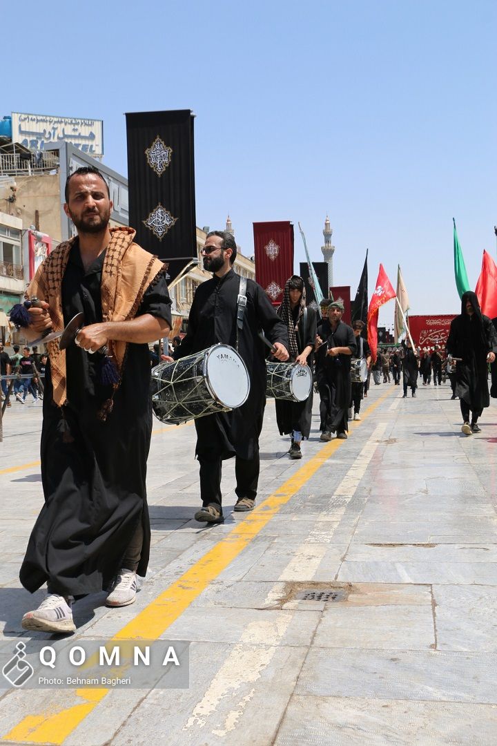تصاویر/ دسته‌های عزاداری قم در روز تاسوعای حسینی