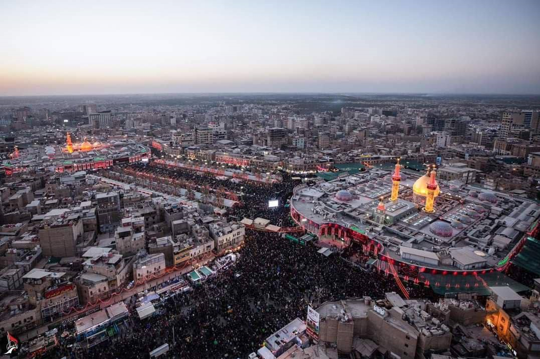 عکس و فیلم هوایی کربلا از حضور میلیونی زائران در آستانه اربعین