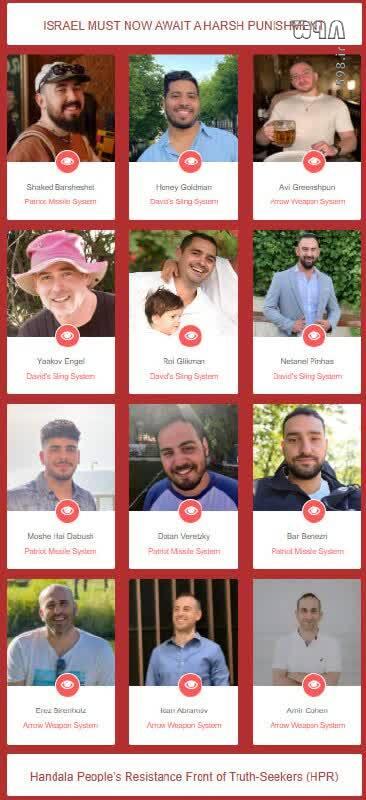 حنظله هویت ۱۳ طراح پدافندی اسرائیل را افشا کرد + عکس حنظله هویت ۱۳ طراح پدافندی اسرائیل را افشا کرد + عکس